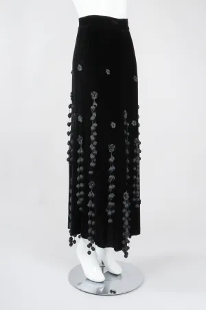 Velvet Crochet Pompom Skirt