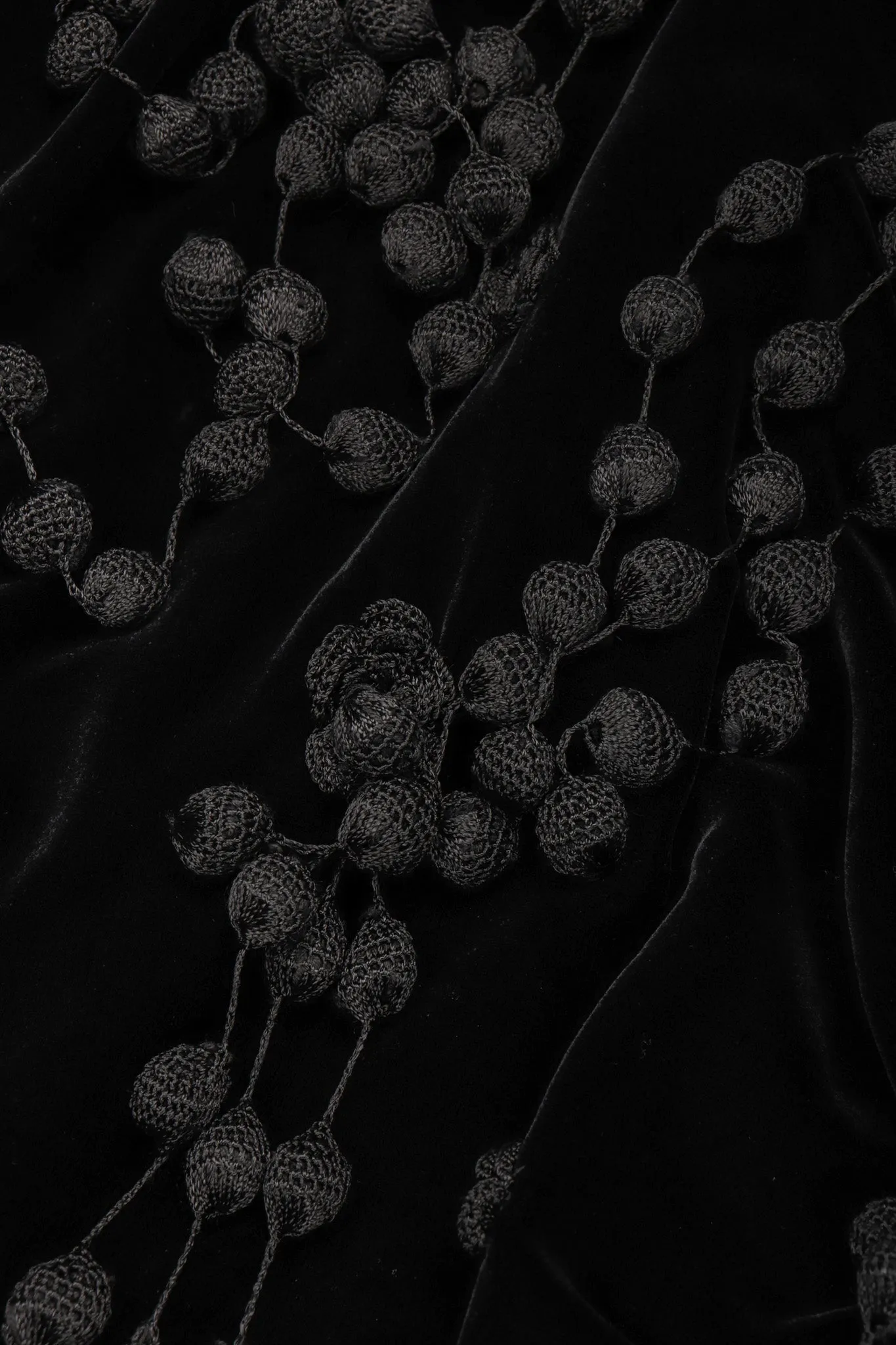 Velvet Crochet Pompom Skirt