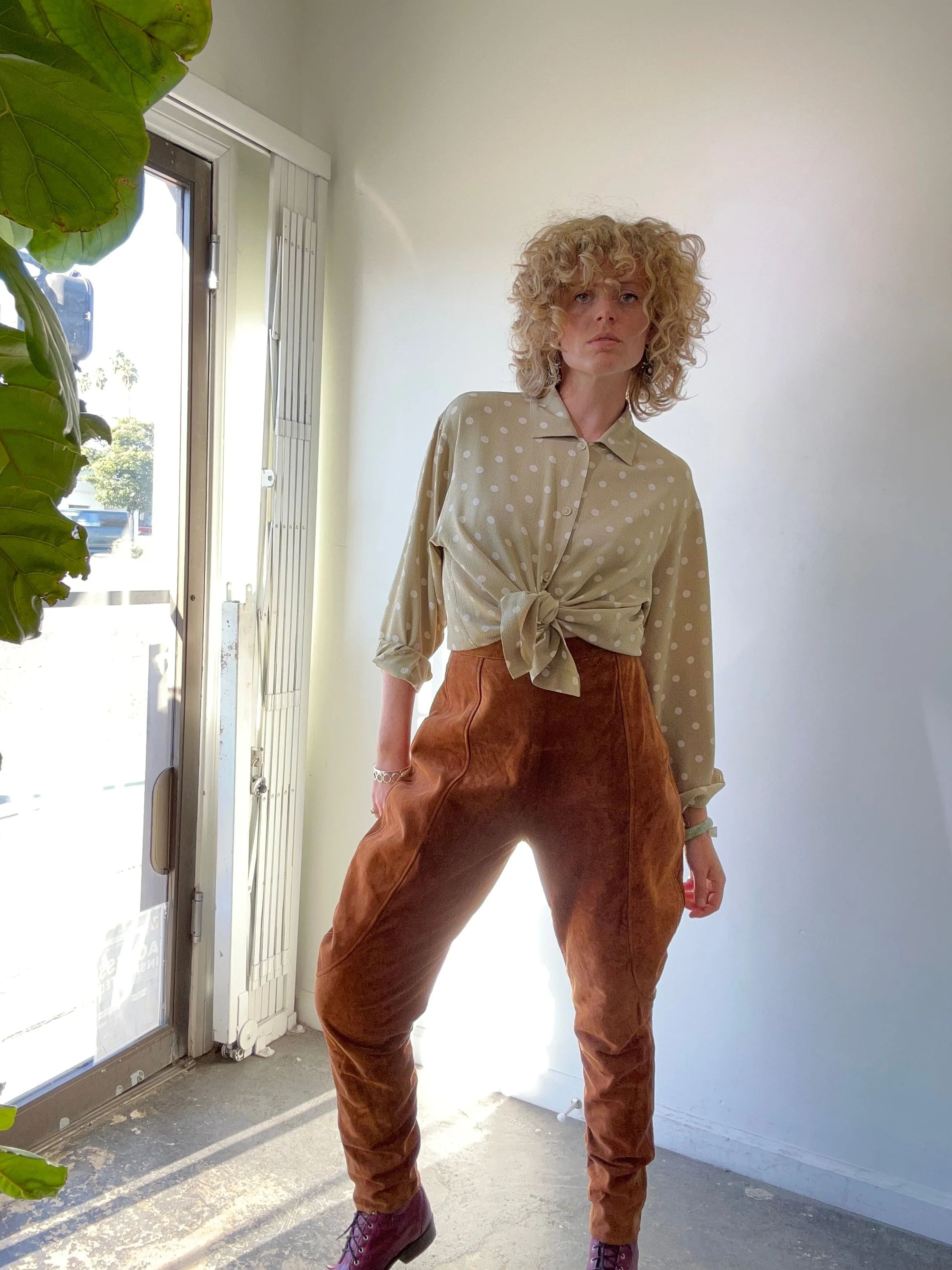 Vintage Anne Klein Cognac Suede Jodhpurs