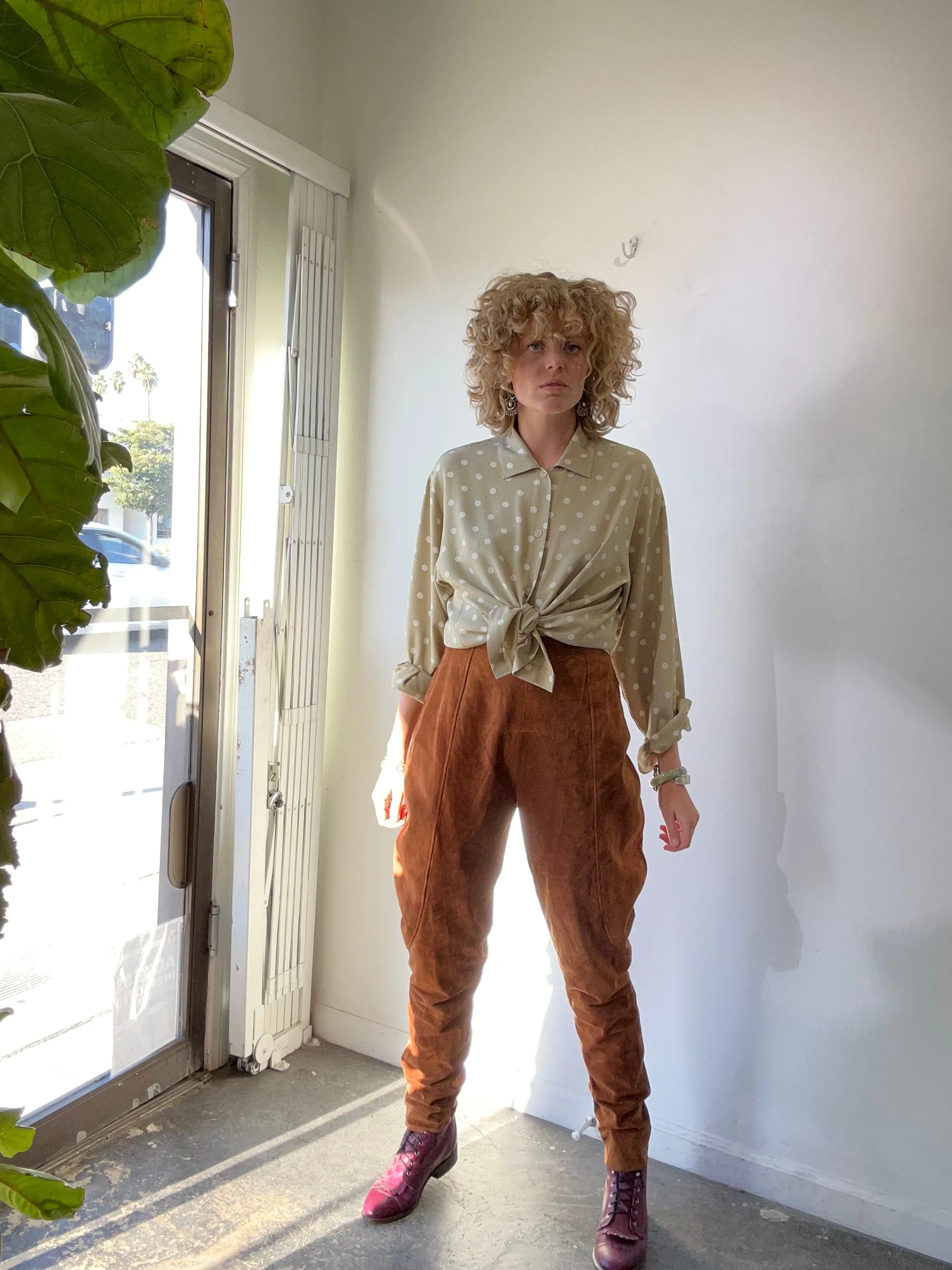 Vintage Anne Klein Cognac Suede Jodhpurs