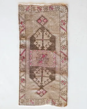 Vintage Mini Turkish Rug 20"x39"