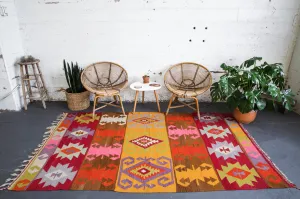 Vintage Turkish Antalya Barak Kilim Rug