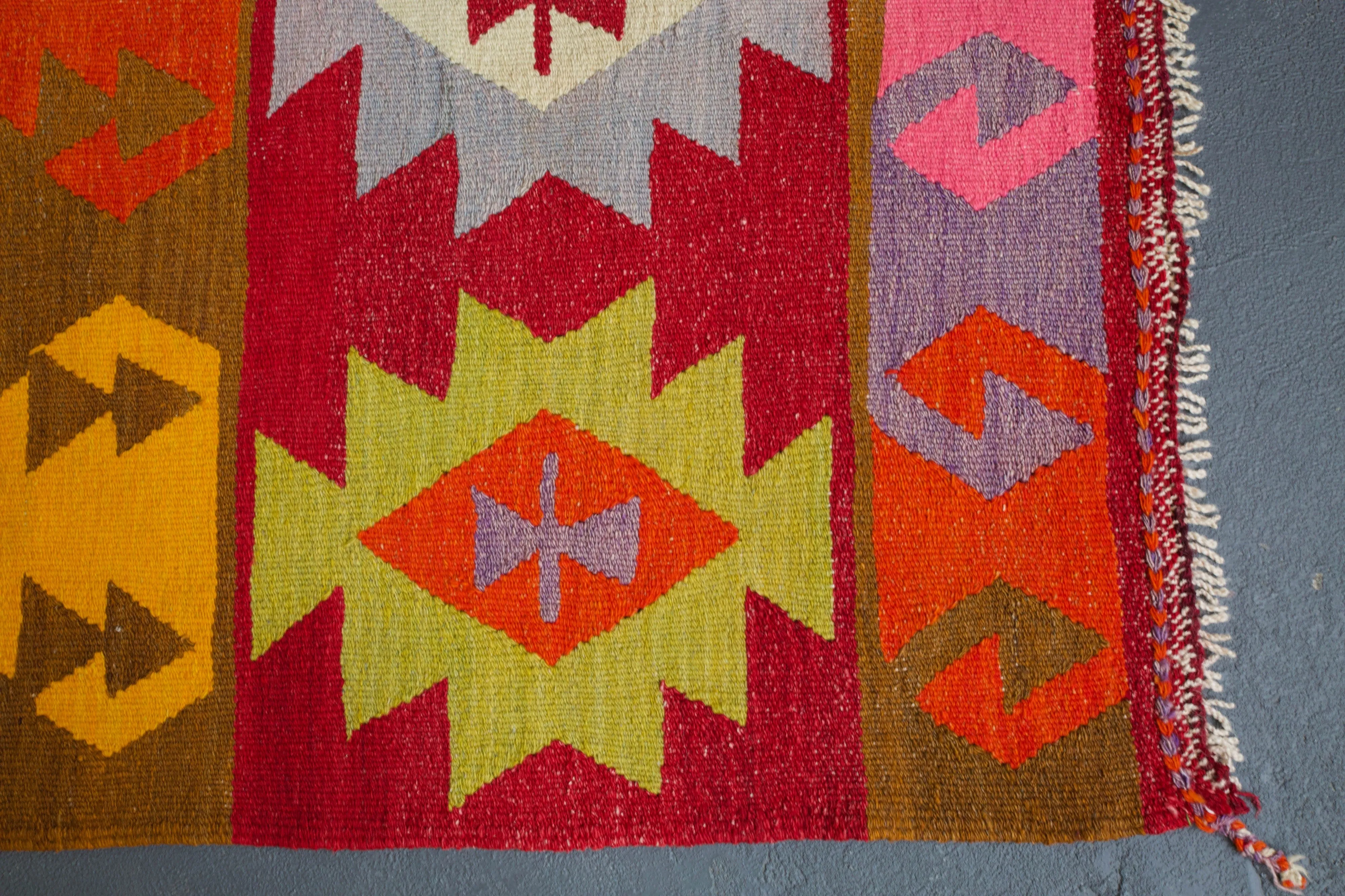 Vintage Turkish Antalya Barak Kilim Rug