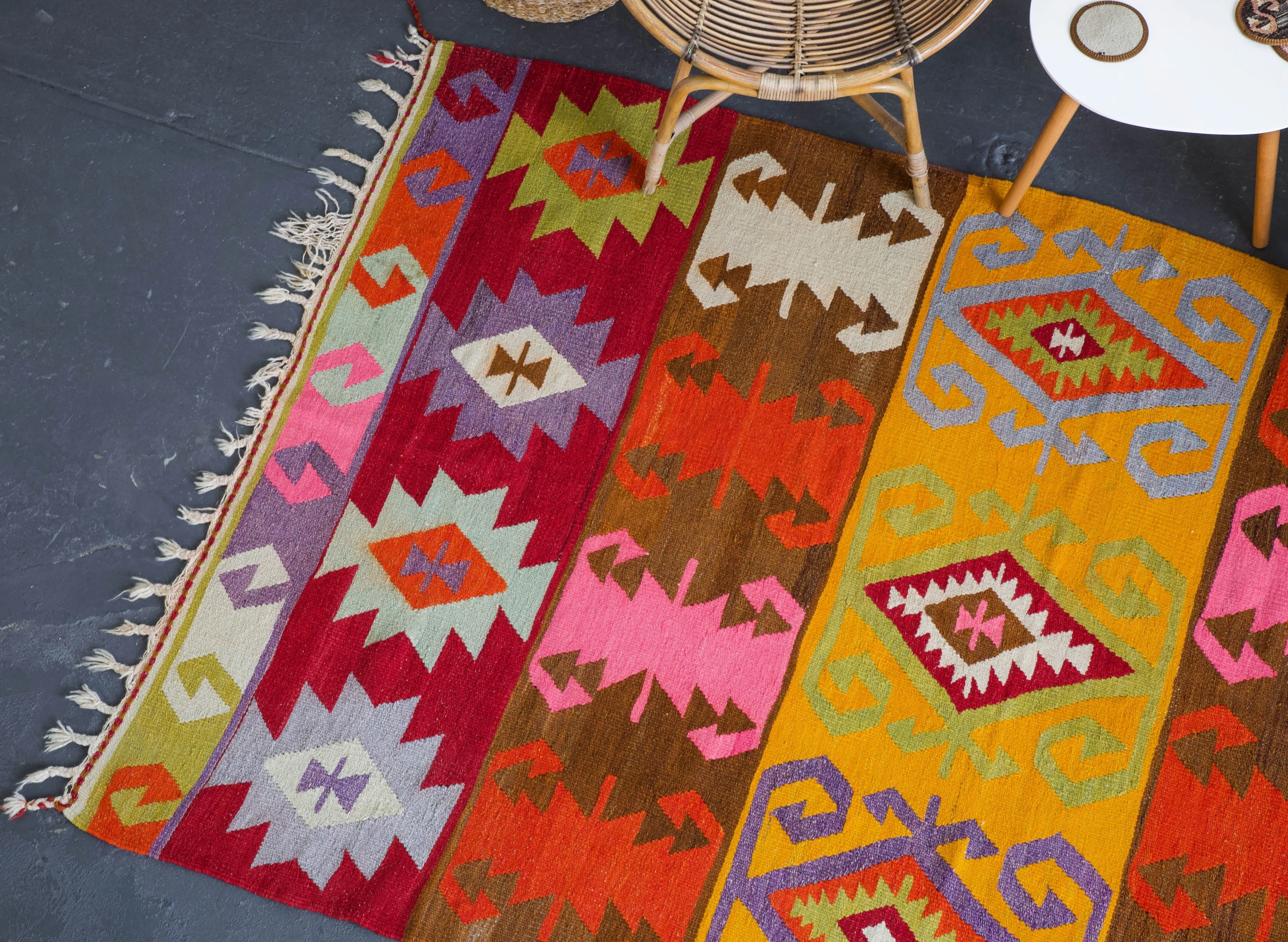 Vintage Turkish Antalya Barak Kilim Rug