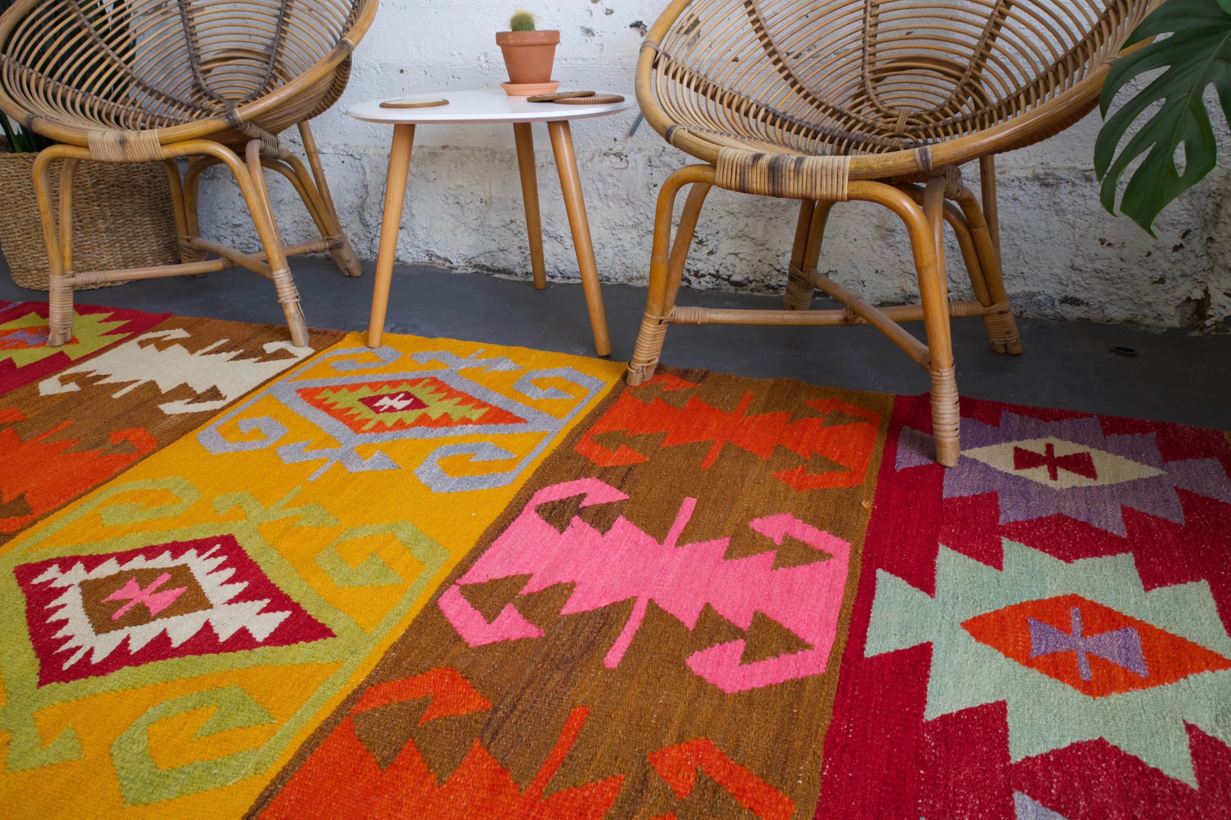 Vintage Turkish Antalya Barak Kilim Rug
