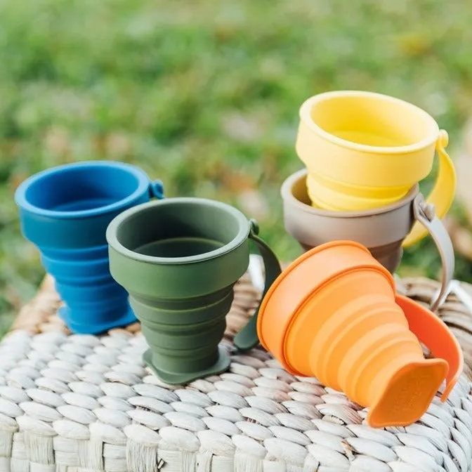 WEMUG On-the-go Foldable Sili Cup with reusable Tyvek bag