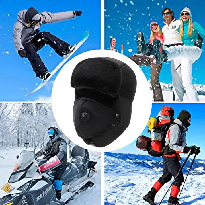Winter Warm Full Face Hats Caps with Face Covering and Filter
