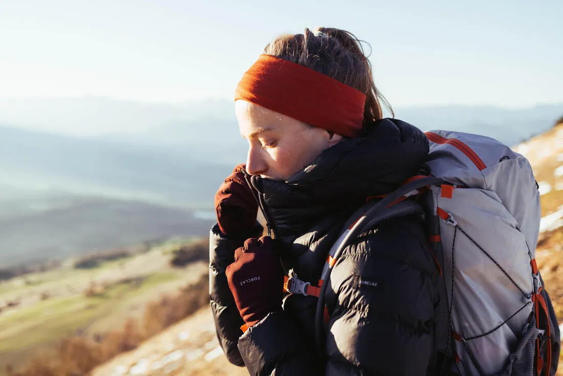 Women’s mountain trekking hooded down jacket - MT500 -10°C