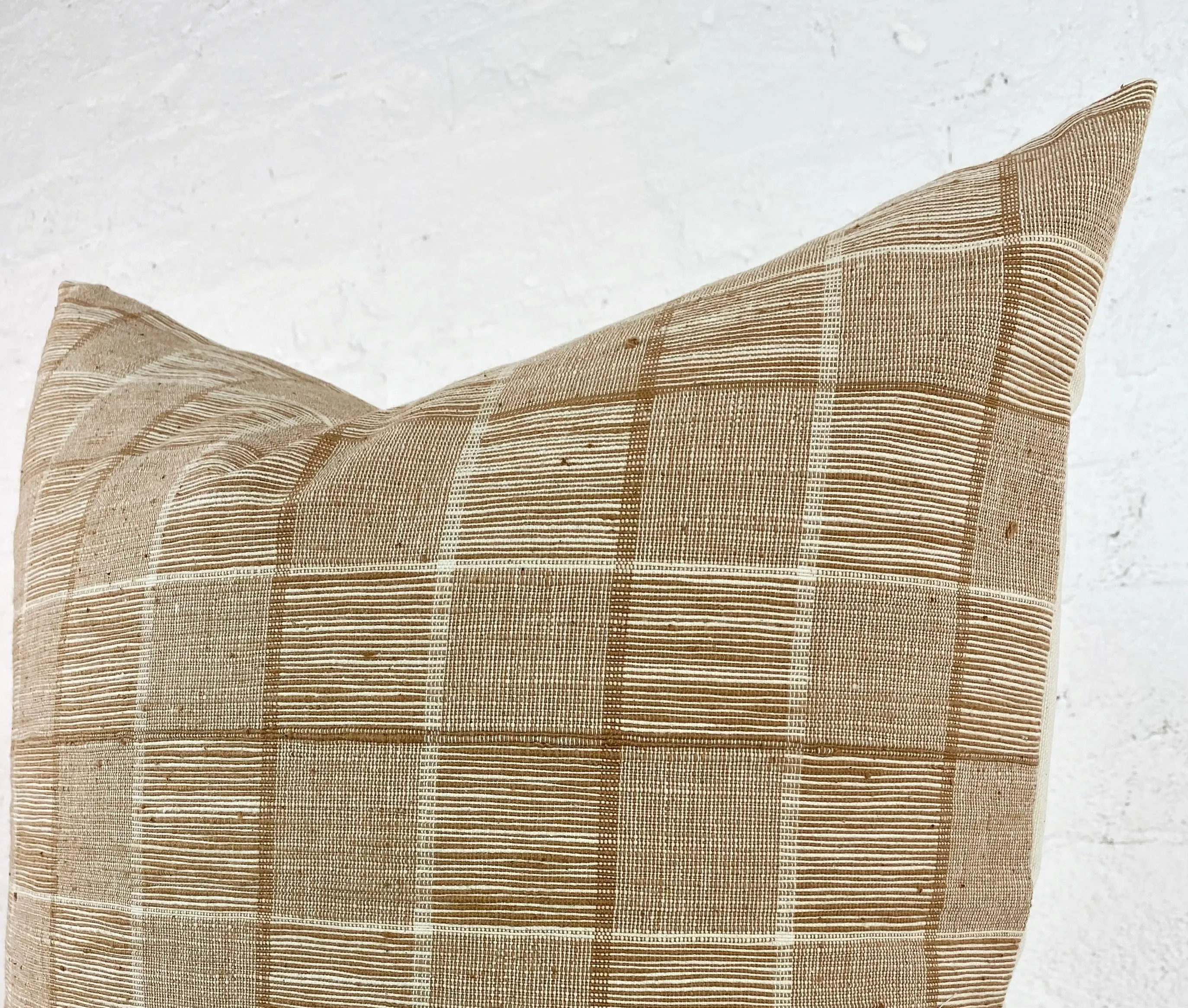 Woven Cotton Khara Mel Plaid Pillow
