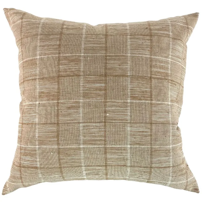 Woven Cotton Khara Mel Plaid Pillow