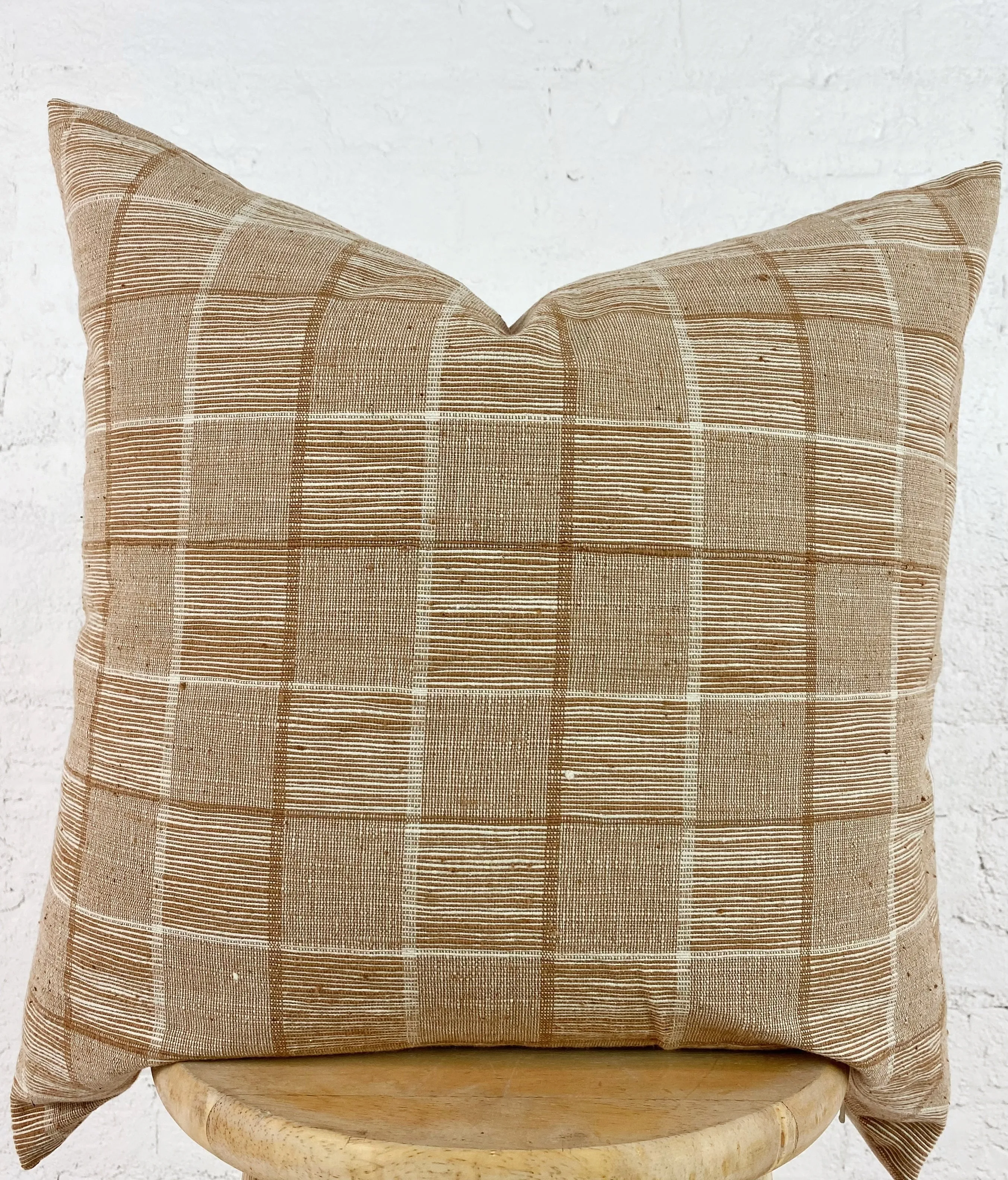 Woven Cotton Khara Mel Plaid Pillow