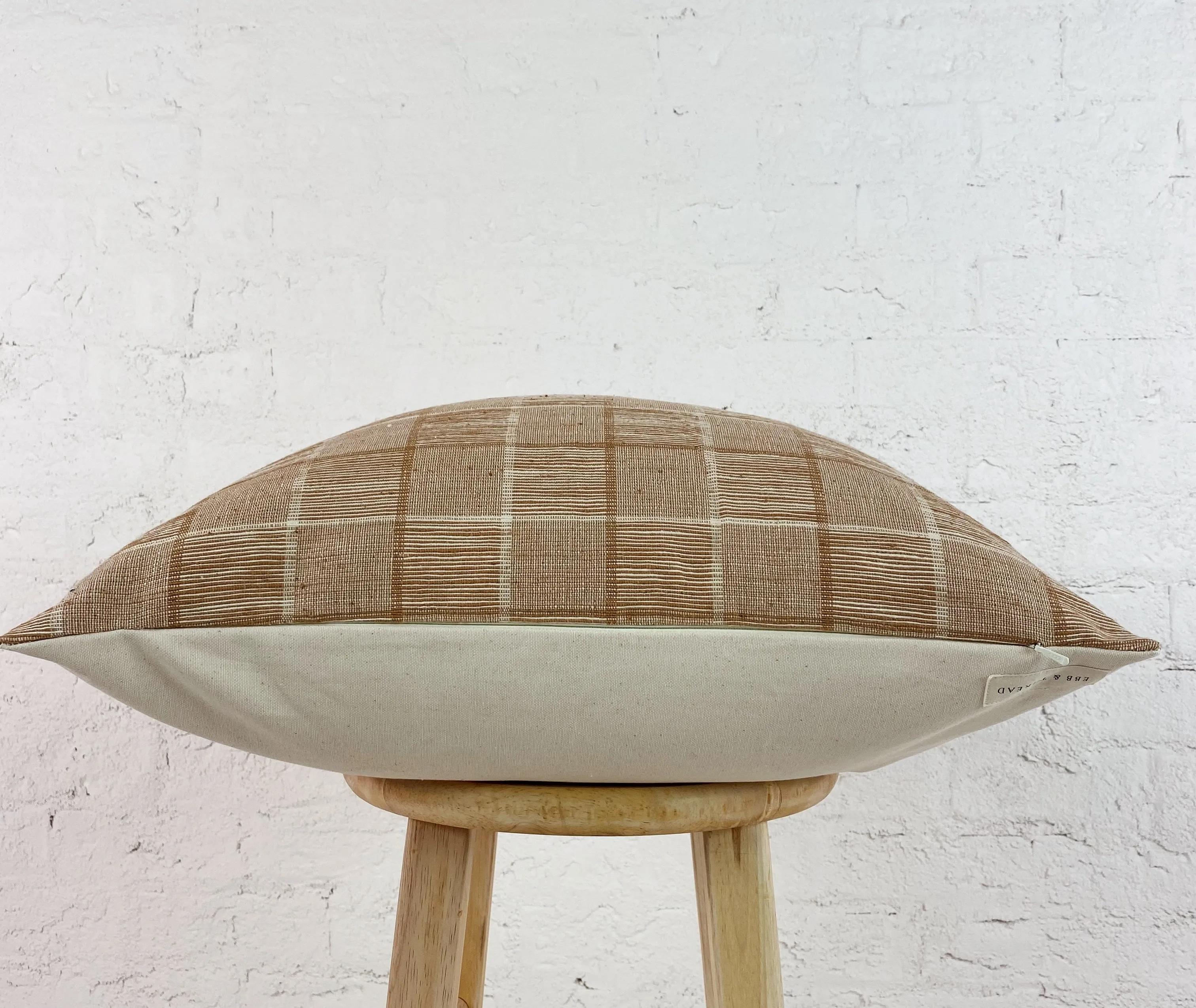 Woven Cotton Khara Mel Plaid Pillow