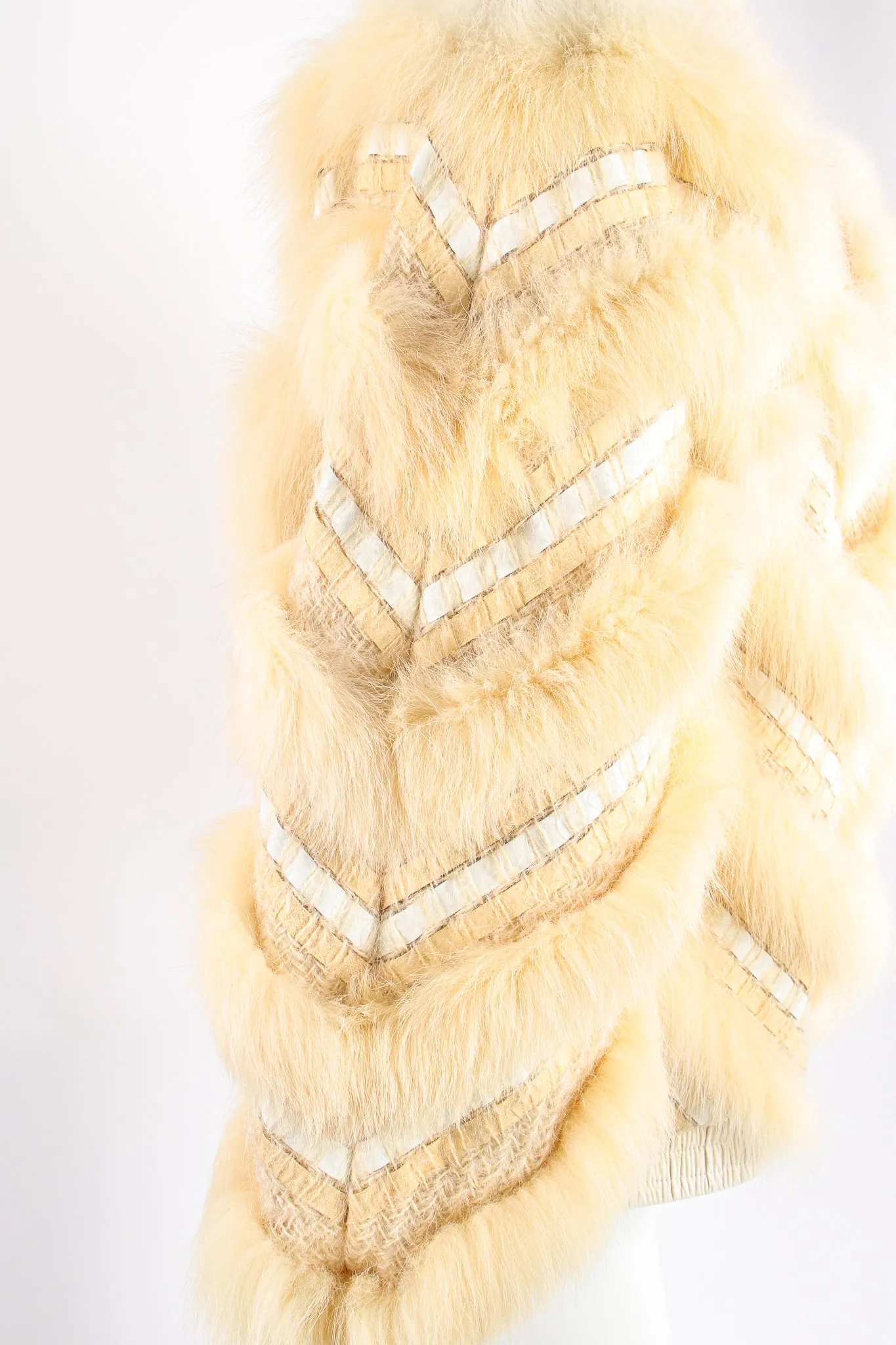 Woven Fur Chevron Bomber
