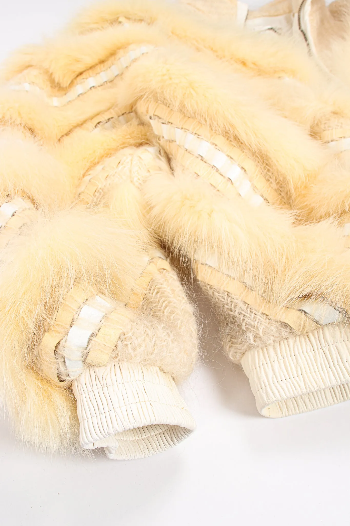 Woven Fur Chevron Bomber
