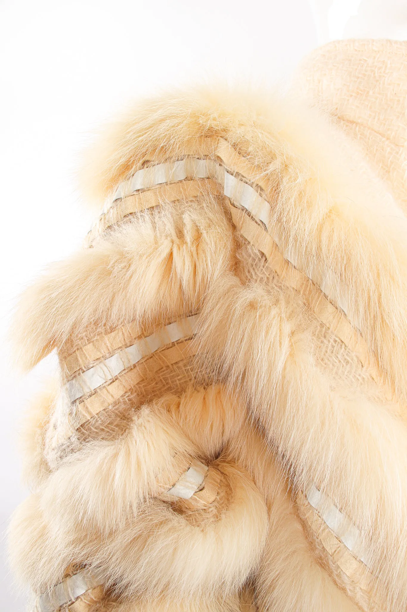 Woven Fur Chevron Bomber