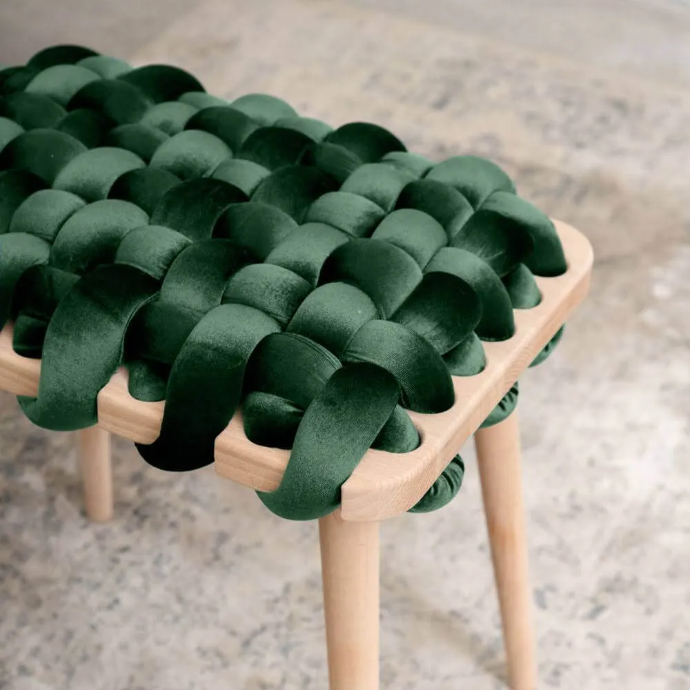 Woven Velvet Stool