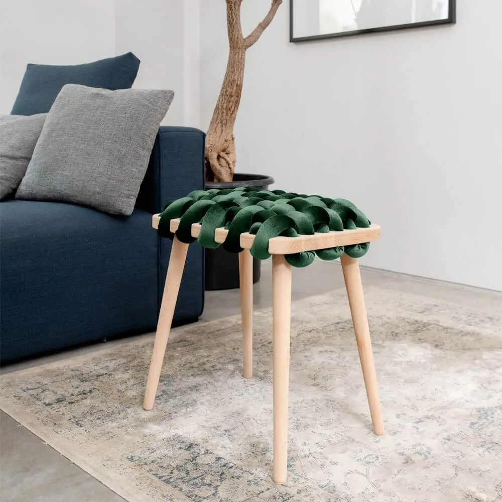 Woven Velvet Stool